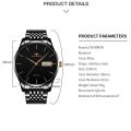 FOURRON Men's Waterproof Calendar Ultra-thin Stainless Steel Strap Quartz Watch. 