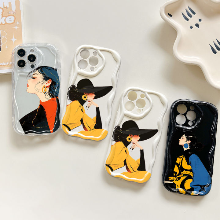 Jizetin%20for%20Redmi%2013%20Xiaomi%20Poco%20M6%204G%20Back%20Cover%20Fashion%20Queen%20Cream%20Wavy%20Edge%20Soft%20Silicone%20Phone%20Case%20-%20Image%203