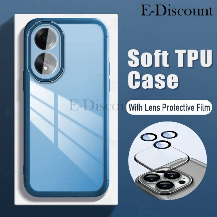 New Phone Case For Honor X5 Plus 4G Cover Camera Protection Semi Transparent Soft Silicone Shockproof with Lens Protector Films for Honor X5 Plus Case