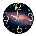 2xModern Luminous Wall Clock Night Light Fluorescent Clocks for Kitchen B.