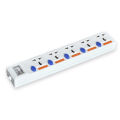 Maxline 5 Gang Multi Extension Socket Model: ML-255-2 pin Plug/3 Miter Wire ( 10 Fit/Hand Long Wire). 