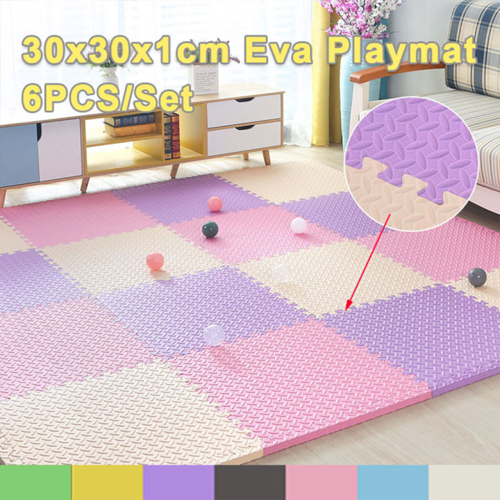 Yurui】Practical 6PCs floor mat EVA baby puzzle mat play mat kids