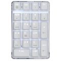 Mechanical Numeric Keypad Wired Gaming Keypad Crystal Case White Backlit 21 Keys Mini Numpad Portable. 