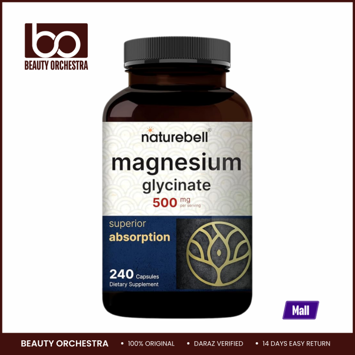 NatureBell Magnesium Glycinate 500mg - 240 Capsules