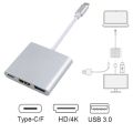 Type-C HUB USB C To HDMI Cable Adapter Splitter C 3 IN 1 4K 3.0 PD Fast Charging Smart Adapter For MacBook Dell.