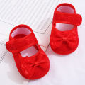 （NEW）New Baby Girl Shoes Big Lace Bowknot Newborn Princess Cotton Shoes Non-slip Soft Sole Toddler Shoes First Walkers. 
