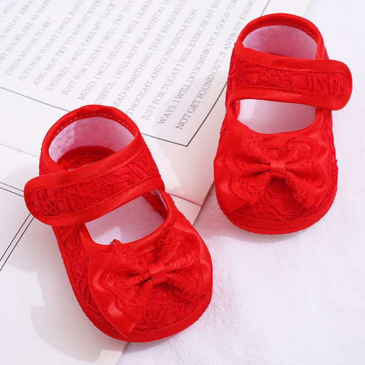 （NEW）New Baby Girl Shoes Big Lace Bowknot Newborn