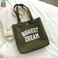 TAG Lifestyle Canvas Tote Bag/Exclusive BIGGEST DREAM Design Black Color for girls For University/College/Trendy Fashionable Women.