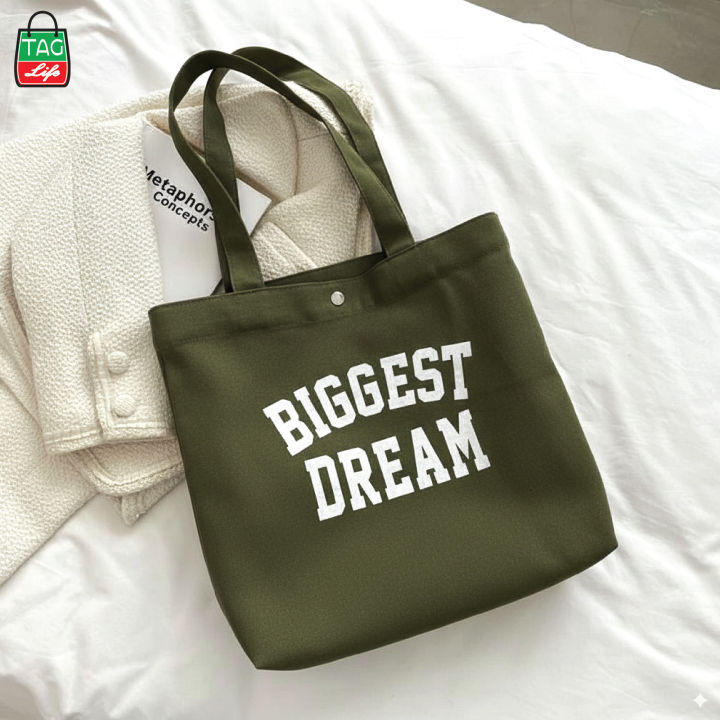 TAG%20Lifestyle%20Canvas%20Tote%20Bag/Exclusive%20BIGGEST%20DREAM%20Design%20Black%20Color%20for%20girls%20For%20University/College/Trendy%20Fashionable%20Women%20-%20Image%207