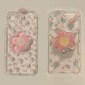 Phone Case For Redmi 10X Note 12 4G 8 9 9S 9T 10 10S 11 11S 12S 12 Pro Plus Max Casing Cute INS Pink Love Flowers Flower Holder Back Cover 3D Clear Fashion Transparent Soft TPU.