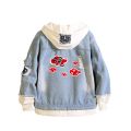 Hot Anime Denim Jacket Men Harajuku Fashion Oversized Jacket Print Uzumaki Akatsuki Sakura Kakashi Sasuke Kakashi Ninja Clothes.