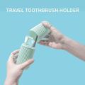 Capsule Shape Travel Toothbrush Toothpaste Case Holder Portable Toothbrush Storage Plastic Toothbrush Holder , Multi-color- 1pcs. 