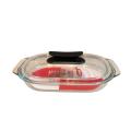 Oven Proof Glass Serving Dish with Glass Lid - Transparent. 