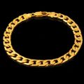 【Daily Necessities For Anyone Store】18K Yellow Gold GF 10mm Mens Women's Curb Chain Jewelry.