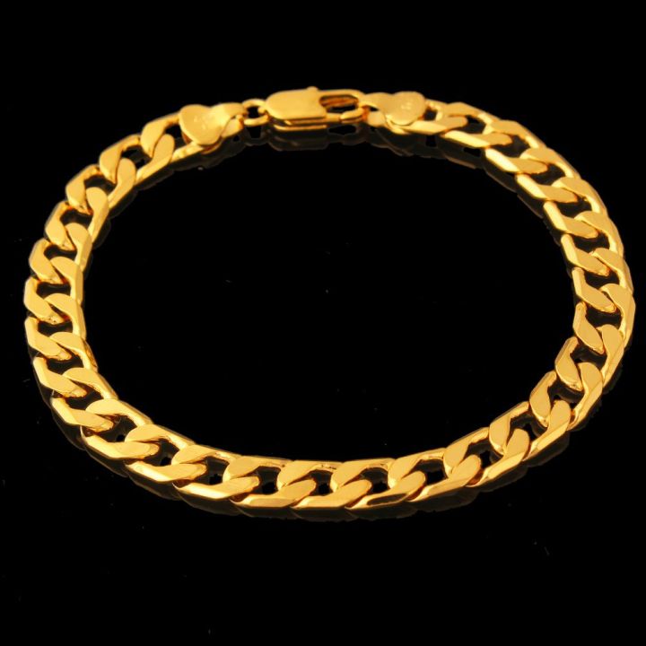 【Daily Necessities For Anyone Store】18K Yellow Gold GF 10mm Mens Women's Curb Chain Jewelry
