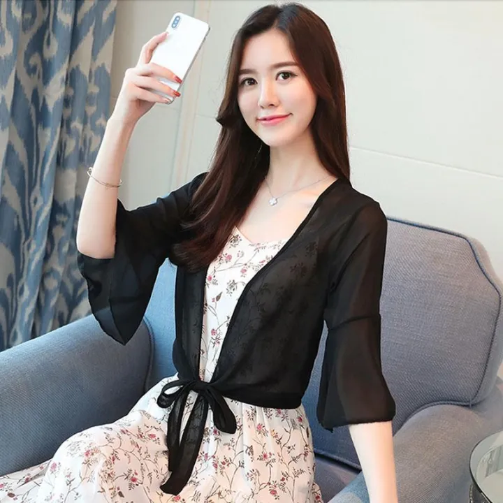Summer%20Inner%20Match%20Match%20Skirt%20Shawl%20Outer%20Wear%20Cardigan%20Thin%20Short%20Western%20Style%20Chiffon%20Sun%20Protection%20Clothing%20Women's%20Air%20Conditioning%20Shirt%20-%20Image%204