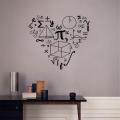 Math Symbol Wall Decal Mathematics Love Shape Vinyl Mural Student Teen Room Interior Decoration Window Wall Stickers Poster.