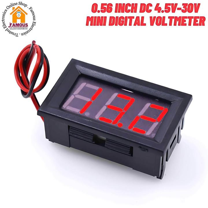 Two Wires Mini LED Digital Voltmeter Voltage Meter DC 4.5V to 30V Voltage Panel Meter for 6V 12V Electromobile Motorcycle Car Red