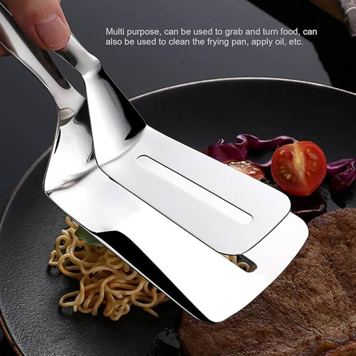 1Pcs%20Multi-Function%20Food%20Grade%20Stainless%20Steel%20BBQ%20Tongs%20Barbecue%20Bread%20Beef%20Steak%20Turner%20with%20Clamp%20Clip%20-%20Image%204