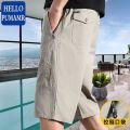 Cotton Cropped Pants Men's Summer Thin Middle-Aged and Elderly below the Knee plus Size Workwear Casual Weight-Catcher Short Pants. 