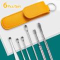 6 Pcs Year Cleaner Set Leather Case StainlessSteel. 