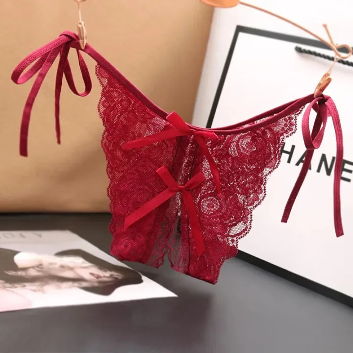Crotch%20Opening%20Women's%20Panties%20Lingerie%20Lace%20Bowknot%20G-string%20Thong%20Floral%20Temptation%20Underwear%20for%20Ladies%20Pantys%20Honoria%20-%20Image%204