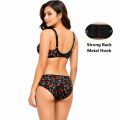 Soft and Comfortable Floral Printed Cool Feel Flexible Bra and Panty Set for Women.