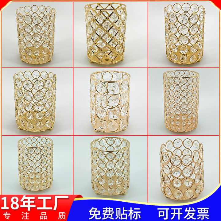 Nail art pen holder crystal glass storage box European and American desktop barrel fashion makeup brush round ornaments wholesale