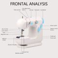306 Portable Dual Speed Mini Sewing Machine Double Thread & Speed with Cutter & Light Auto-rewind Foot Pedal. 