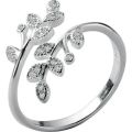 925 Sterling Silver Korean Zircon Leaf Shape Ring Female Index Finger Retro Fashion Handmade Jewelry Couple Gift. 