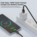 Toocki USB Type C Cable 100W Fast Charging 6A Type C Cable for Xiaomi Huawei P30 P40 Samsung POCO Realme Oneplus Data Wire.