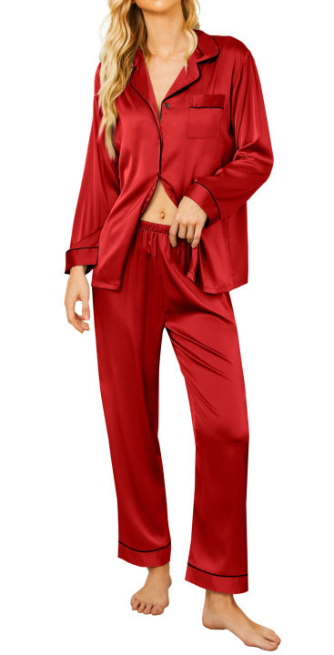 Ladies%20Pajamas%20Set%20Long%20Sleeve%20Soft%20Lounge%20Wear%20Silk%20Satin%20Pj%20-%20Image%207
