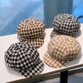 Autumn Winter Hats For Women Check Octagonal Caps Ladies Casual Woolen Hat Winter Beret Women Cap. 