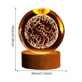 3D Moon Galaxy Globe Night Light LED Lights Globe with Remote Control Small Desk Lamp Crystal Ball Wooden Base for Bedroom Decor. 