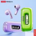 Lenovo thinkplus X15II Earphones Bluetooth TWS Headphones Wireless Earbuds with Mic Color Transparent Headsets LED Display.