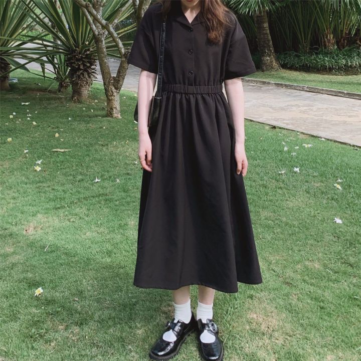 College%20Style%20Dress%20over%20the%20Knee%20Student%20Sweet%20Mori%20Girls%20Suit%20Collar%20Korean%20Style%20Slimming%20Mid-LengthaWord%20Skirt%20Summer%20-%20Image%207