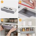 Kitchen Storage Rack Self-adhesive Wall-mounted Under-Shelf Spice Organizer Spice Bottle Storage Rack Home Supplies. 