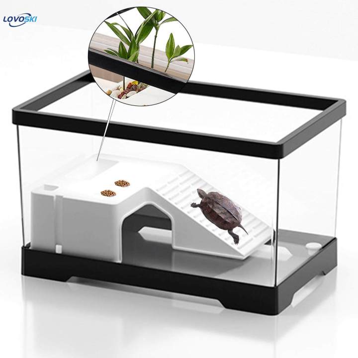 Turtle%20Tank%20Box%20Basking%20Ramp%20Hideout%20Tortoise%20Enclosure%20Starter%20Indoor%20Decor%20Medium%20Black%20-%20Image%203