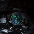 Sun Moon Star Multifunctional Men's Watch Casual Calendar Chronograph Men's PU Leather Quartz Watch, Ideal choice for Gifts. 