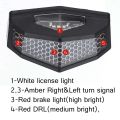 New 12V Universal Motorcycle ATV Taillight 5In1 LED Rear Tail Lights Brake Stop Light Turn Signal License Plate Light. 