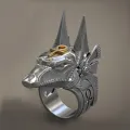 Ancient Egyptian Ring for Men Jackal Head Egypt Mens Ring Jewelry Rock Gift. 