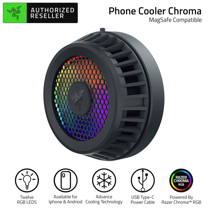 Razer Phone Cooler Chroma Smartphone Cooling Fan for IOS with Razer Chroma RGB - FRML Packaging