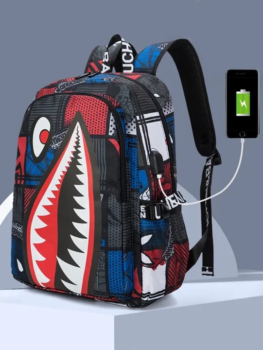 Shark%20Backpack%20Boys%20for%20Kids%20Camo%20Bookbag%20for%20Middle%20School%20Bags%20Travel%20Back%20Pack%20-%20Image%204