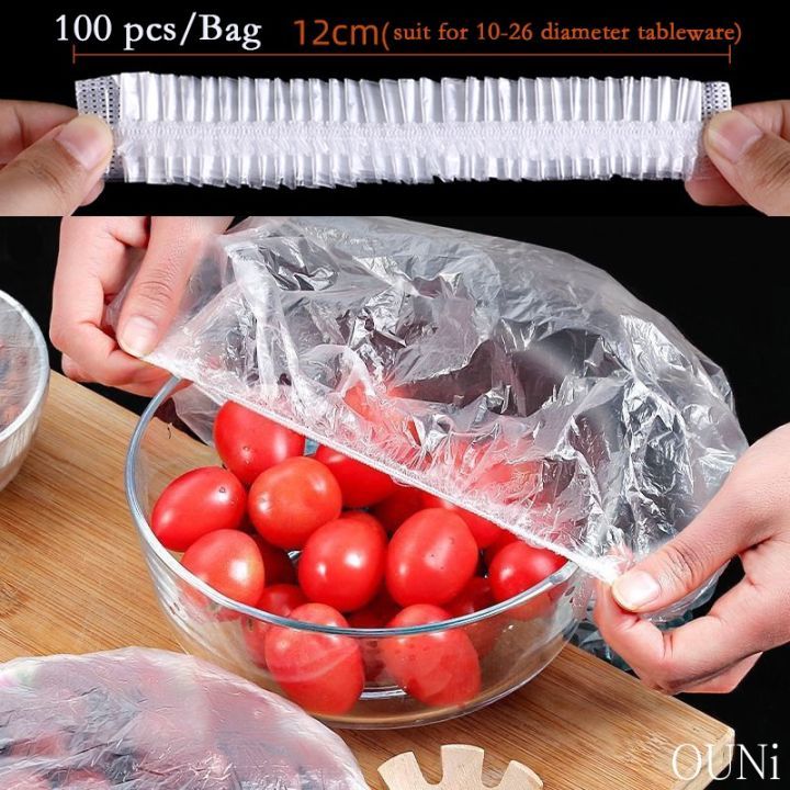 100 Pcs Food Cover Plastic Sheets Reusable Plastic Wrap For Kitchen Cling Film Cover