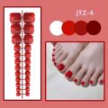 24P Acrylic Toenails Tips Bright Faced Press On Nails Art Removable Toenails With Glue Full Cover Artificial Toe False Nail. 