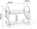 Stainless Steel 2 Tier Dish Rack Dish Drain Rack Drying Rack Dish Drainer Rack Dish Racks for Kitchen Counter. 