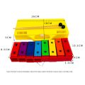 Individual 8 Notes Chromatic Xylophone Glockenspiel Resonator Bells with Yellow Case.