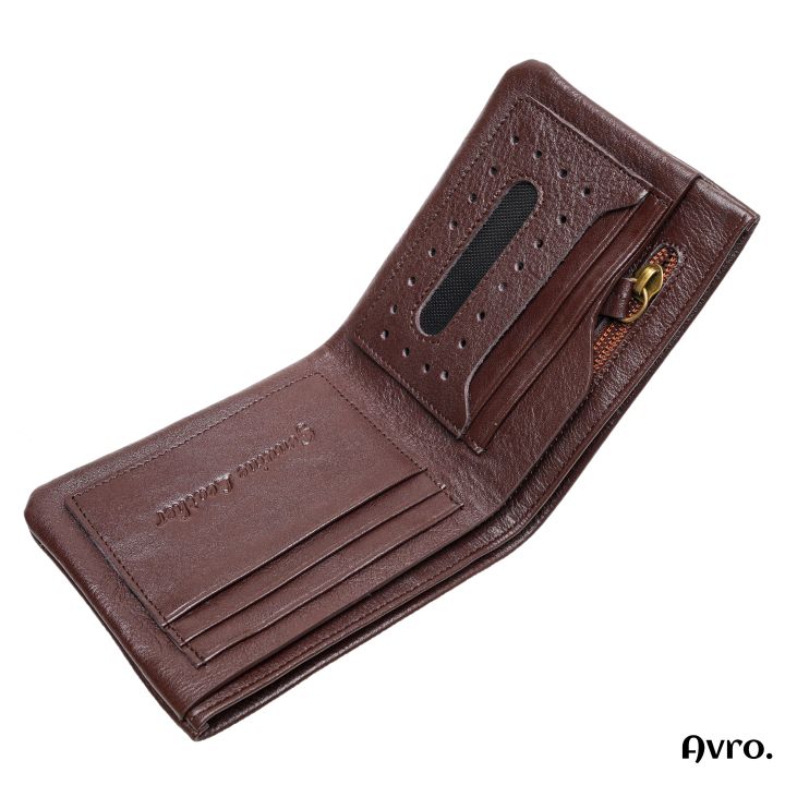 Avro Premium 100% Genuine Cow Leather Money Bag For Men Stylish Export Quality Wallet For Men