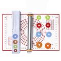 Adjustable Rolling Pin Dough Mat Dough Roller Stainless Steel Fondant Paste Cake Tool Dough Roller 4 Removable Ring For Pizza.