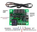 W1209 Incubator Temperature Controller Circuit Module DC 12V 10A Relay Three Digit Red LED - Multimeter - Precise Temperature Control.